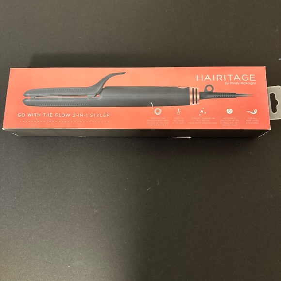 Hairitage by Mindy McKnight Go With The Flow 2-in-1 Styler Straightener Curling - Picture 8 of 10